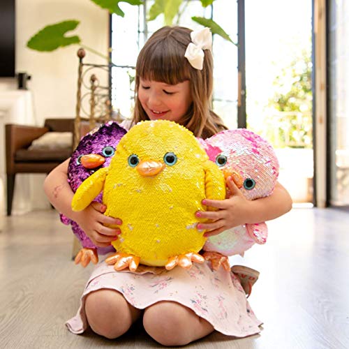 10" Gitzy Super Chubby Reversible Sequin Plush Easter Chicks