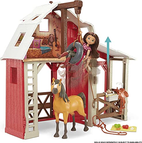 Mattel Spirit Untamed Barn Playset with Spirit Horse, Barn, 3 Play Areas, 10 Play Pieces, Great Gift for Ages 3 Years Old & Up