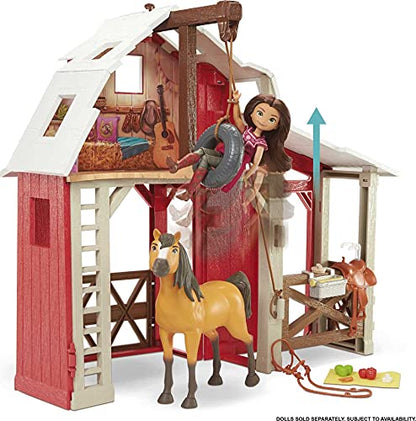 Mattel Spirit Untamed Barn Playset with Spirit Horse, Barn, 3 Play Areas, 10 Play Pieces, Great Gift for Ages 3 Years Old & Up