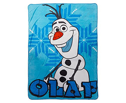 Disney 90inx62in Frozen Olaf Micro Raschel Blanket - Blue