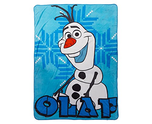 Disney 90inx62in Frozen Olaf Micro Raschel Blanket - Blue