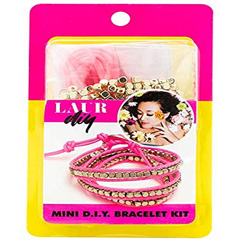 LaurDIY Pink Gold Wrap Cord Bracelet MINI DIY KIT, Multicolor