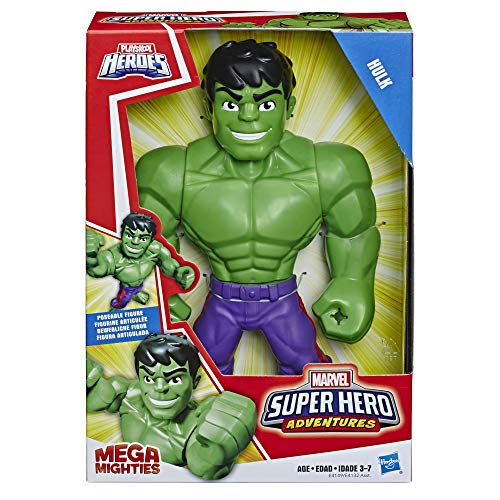 Playskool Heroes Marvel Super Hero Adventures Mega Mighties Hulk Collectible 10" Action Figure, Toys for Kids Ages 3 & Up