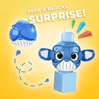 Mega Bloks Peek A Blocks Toys 3-Pack Value Bundle – Tiger, Whale, Cow – with 3 Building Blocks and 3 peek a Boo Rolling Animals, Ages 1+