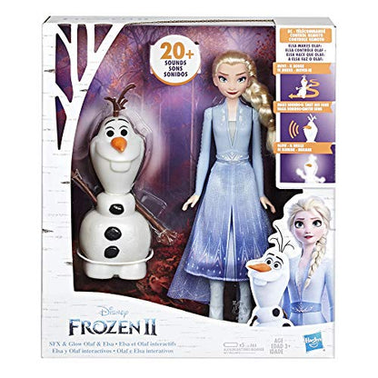 Disney Frozen Talk and Glow Olaf and Elsa Dolls, Remote Control Elsa Activates Talking, Dancing, Glowing Olaf, Inspired by Disney's Frozen 2 Movie - Toy For Kids Ages 3 and Up