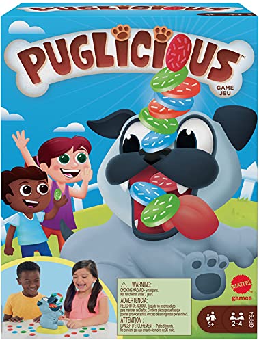 Mattel Games Puglicious Game, Dog Treat-Stacking Challenge with Hungry Puppy, Gift for Kids 5 Years & Older [Amazon Exclusive]