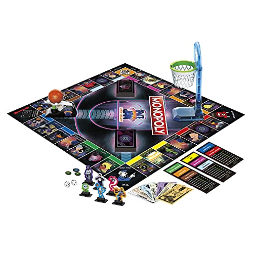 MONOPOLY: Space Jam A New Legacy Edition Family Board Game, Strategy Game, Kids Ages 8 and Up, Lebron James Space Jam Game, Shoot Hoops