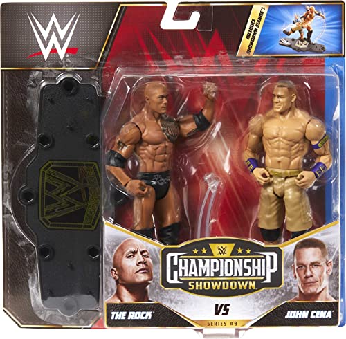 WWE The Rock vs John Cena Championship Showdown 2-Pack 6-inch Action Figures Monday Night RAW Battle Pack for Ages 6 Years Old & Up