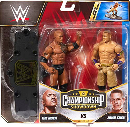 WWE The Rock vs John Cena Championship Showdown 2-Pack 6-inch Action Figures Monday Night RAW Battle Pack for Ages 6 Years Old & Up