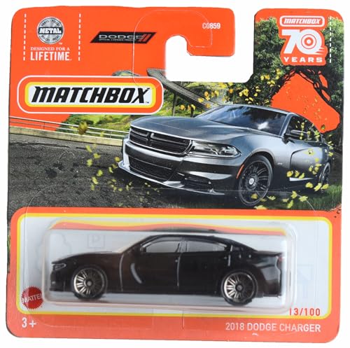 Matchbox 2018 Dodge Charger, Black [Short Card] 13/100