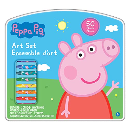 Leap Year Peppa Art Case for Kids, Travel Art Set, Gift for Kids Ages 3+, Includes Markers, Crayons, Stickers, and Watercolors