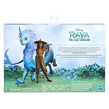 Disney Princess Raya and The Last Dragon Sisu Family Pack, Includes 5 Dragon Toys and Raya Doll, Toys for Kids 3 and Up