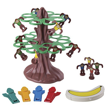 Pressman Jumpin' Monkeys: Catapult Your Monkeys Into The Tree to Win, Multi, 5"