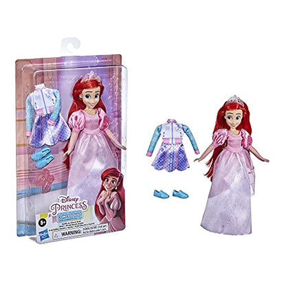 Disney Princess Comfy Squad Comfy to Classic Ariel Fashion Doll with Extra Outfit and Shoes, Toy for Girls 5 Years and Up