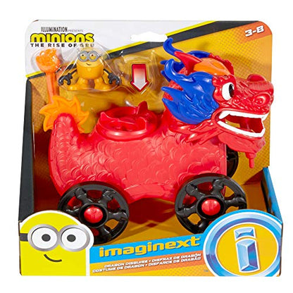 Imaginext Minions The Rise of Gru Dragon Disguise Roll-Along Vehicle with Minion Figure for Preschool Kids Ages 3 and Up