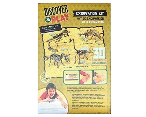 WUUNDENTOY Brachiosaurus Dinosaur Excavation Tools- Wooden Excavation Tools- Fun and Classic Games- Dinosaur Toys, Child Science kit-Discovery Fossil Dig Great Science, Archeology, Paleontology(4054)