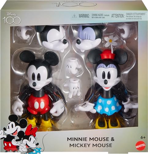 Disney 100 Collectible Action Figures Mickey and Minnie Mouse
