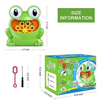 Automatic Bubble Machine With 5pcs Bubble Concentrate, Bubble Blower Toys for Kids,Frog Bubble Blower Machine Make Over 500 Bubbles per Minute for Birthday Party, Wedding, Indoor and Outdoor Games