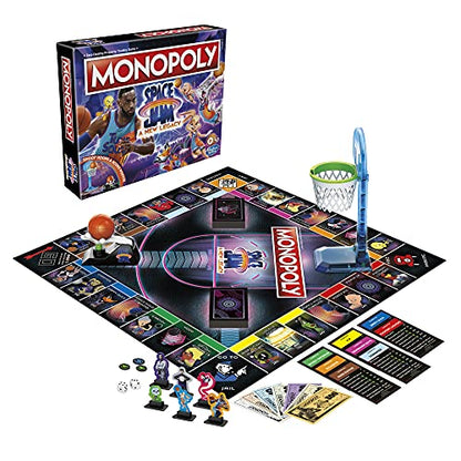 MONOPOLY: Space Jam A New Legacy Edition Family Board Game, Strategy Game, Kids Ages 8 and Up, Lebron James Space Jam Game, Shoot Hoops