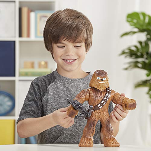 Star Wars Galactic Heroes Mega Mighties Chewbacca 10-Inch Action Figure with Bowcaster Accessory, Toys for Kids Ages 3 and Up