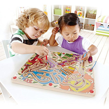 Award Winning Hape Zoo'm Kid's Magnetic Wooden Bead Maze Puzzle Multi, L: 15.6, W: 0.8, H: 13.3 inch