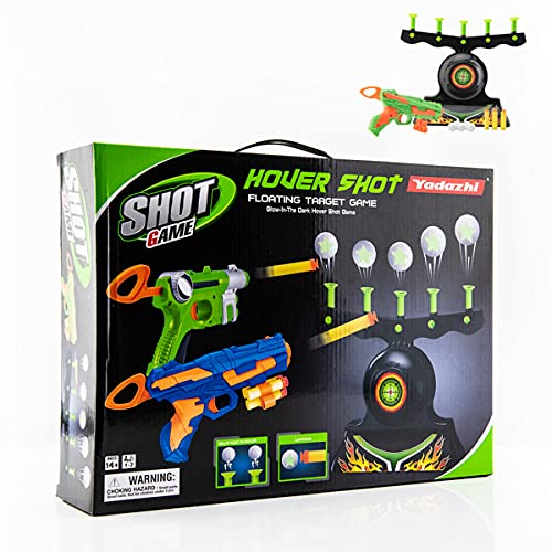 TSOGIA Toy Gun Set,Shooting Game Glow in The Dark, Floating Ball Electric Target Practice Toys for Kids Boys Hover Shot, 1 Blaster Toy Gun, 10 Soft Foam Balls, 3 Darts,Gift for Kids Ages 4 +