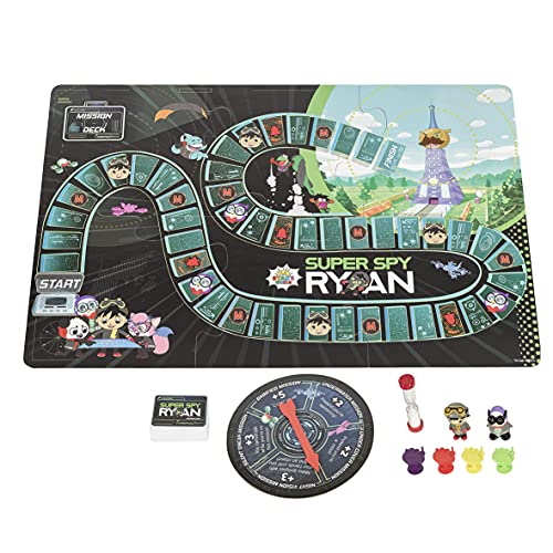 Far Out Toys Ryan’s World Super Spy Board Game, Mission Scavenger Hunt to Pack Rat’s Secret Lair, Adventure, Exploration, Mystery, 2 Exclusive Rare Collectible Micro Figures, 70 Mission Cards, Ages 3+