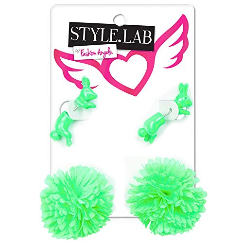 Style Lab Front Back Earrings Green 75084