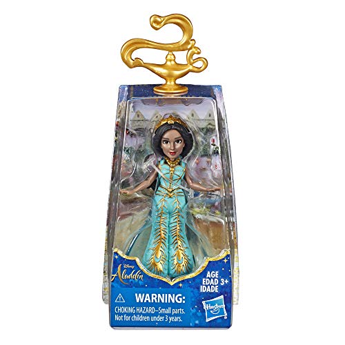 Disney Collectible Princess Jasmine Small Doll in Teal Dress Inspired by Disney's Aladdin Live-Action Movie, Toy for Kids Ages 3 & Up, 3.5"