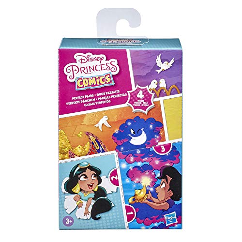 Disney Princess Perfect Pairs Jasmine, Fun Aladdin Unboxing Toy with 2 Dolls, Portable Display Case and Stand, for Kids 3 Years and Up