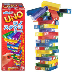 Mattel Games UNO StackoGame for Kids and Family with 45 Colored Stacking Blocks, Loading Tray and Instructions, Makes a Great Gift for 7 Year Olds and Up (43535)