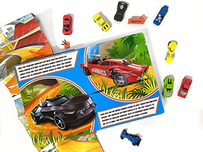 Phidal - Mattel Hot Wheels My Busy Book for Kids, Children to Play - Includes 10 Figurines with a playmat and Storybook, Portable and Travel Ready