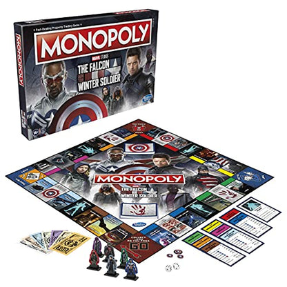 MONOPOLY: Marvel Studios' The Falcon and The Winter Soldier Edition Board Game for Marvel Fans, Game for 2-6 Players for Ages 14 and Up