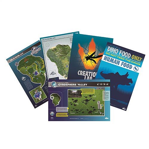 Jurassic World - Maps & Signs Lithograph Print Set