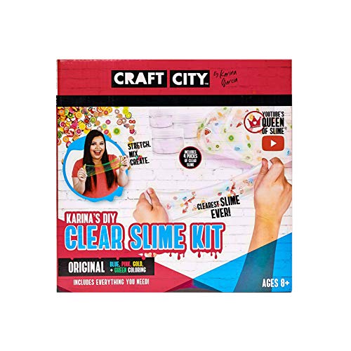 Craft City Karina Garcia DIY Clear Slime Kit | 4 Pack | Pre Made Slime | Ages 8+