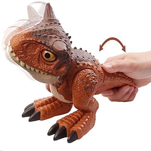 Jurassic World Toys Chompin’ Carnotaurus Toro Dinosaur Action Figure Camp Cretaceous with Button-Activated Chomping & Other Motions, Realistic Sculpting, Kid Gift Age 4 Years & Up, Multi