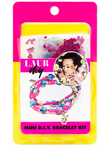 LaurDIY Pink Blue Peace Stretch Bracelet MINI DIY KIT, Multicolor