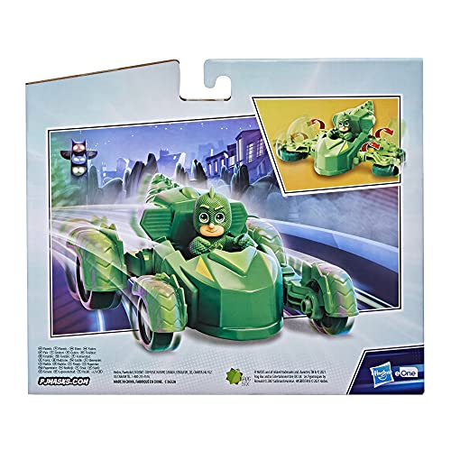 PJ Masks Gekko Deluxe Vehicle Preschool Toy, Gekko-Mobile Car with 2 Wheel Modes and Gekko Action Figure for Kids Ages 3 and Up