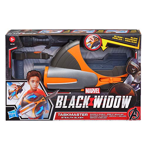 Marvel Black Widow Taskmaster Stealth Slash Sword and Shield Role Play Toy, Includes Sword and Retractable Shield, for Kids Ages 5 and Up, Gray