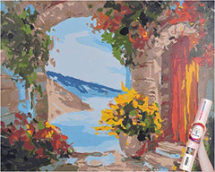 Artiparty Paint by Numbers Oil Painting Kit – Wrinkle-Free – Art Set Includes Rolled Canvas, 4 Paintbrushes, and 24 Oil Colors – DIY Number Painting for Beginner Artists – Coloring Hobby