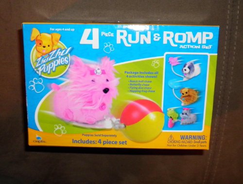Zhu Zhu Puppies 4 Piece Run Romp Action Set Puppies Not Included!