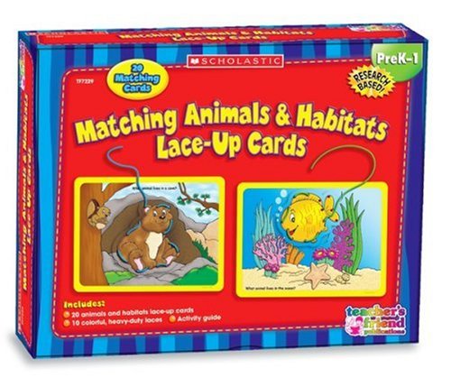 Matching Animals & Habitats Lace-Up Cards