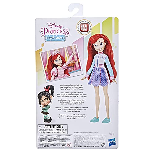 Disney Princess Comfy Squad Comfy to Classic Ariel Fashion Doll with Extra Outfit and Shoes, Toy for Girls 5 Years and Up