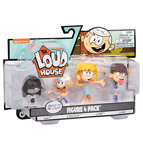 The Loud House Figure 4 Pack - Lincoln, Lori, Lucy, Luna - Action Figure Toys from The Nickelodeon TV Show - 3" Each - Ages 4+