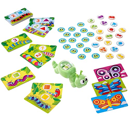 Mattel Games Patty-Pillar Fisher-Price Kids Pre-School Game, Colors, Shapes & Matching with Cards, Tokens & Caterpillar Spinner, 2 to 6 Players, Gift for Kids Ages 3 Years & Older
