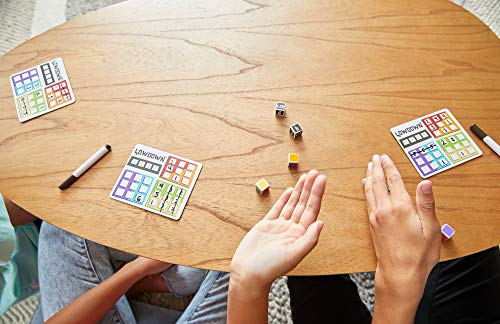 Mattel Games Lowdown Roll & Write Family Dice Game with Dry Erase Boards and Markers for 7 Year Olds and Up