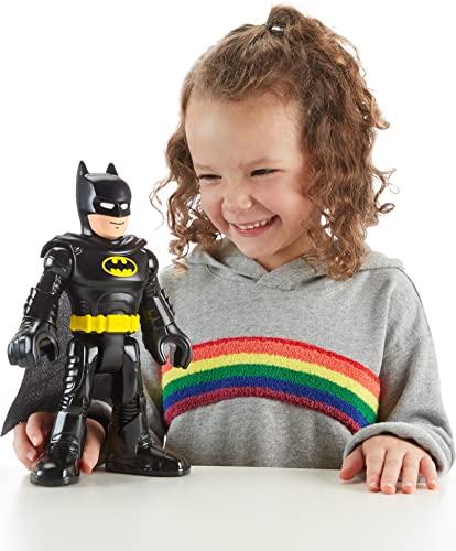 Imaginext DC Super Friends Batman Xl Toy 10-In Figure with Fabric Cape for Preschool Kids Ages 3+ Years