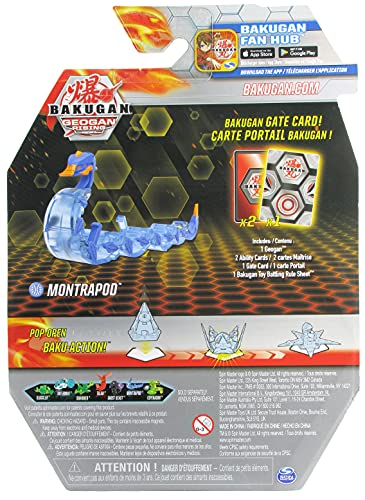 Bakugan Geogan Rising 2021 Aquos Montrapod Collectible Action Figure and Trading Card