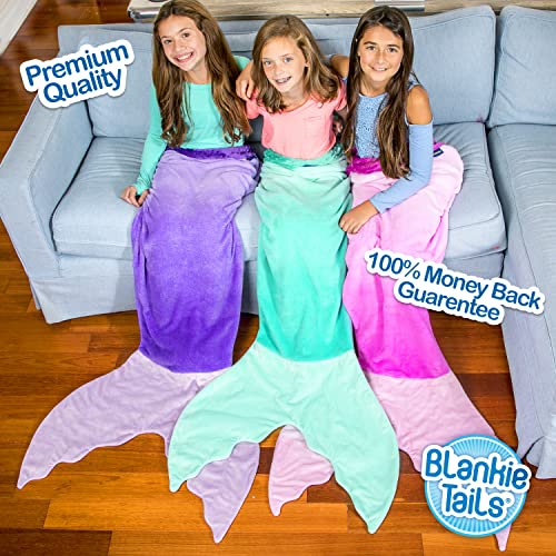 Blankie Tails | Mermaid Blanket Wearable Blanket - Double Sided Mermaid Minky Fleece Blanket