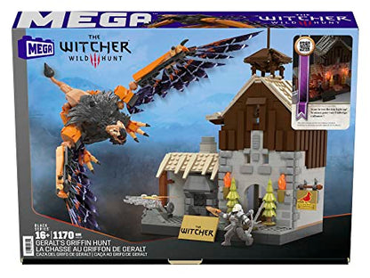 MEGA The Witcher Building Toys for Adults, Geralt's Griffin Hunt with 431 Pieces, 1 Micro Action Figure and Accessories, for Collectors
